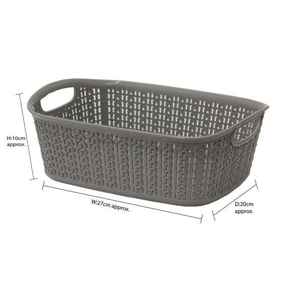 JVL Loop 3L Rect Storage Basket - Grey