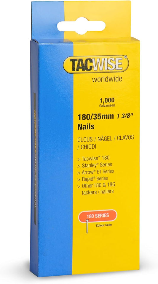 TACWISE 18G 180/35MM STRAIGHT NAILS 1000 PK