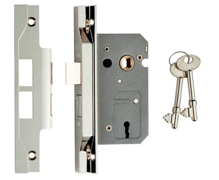 L&H EASI T REBATED 2 LEVER SASHLOCK NICKEL PL