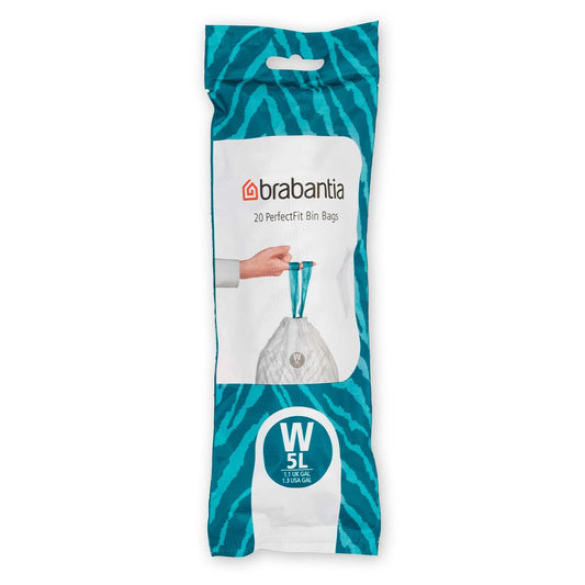 MCLOUGHLINS BRABANTIA BIN LINER 5LTR WHITE