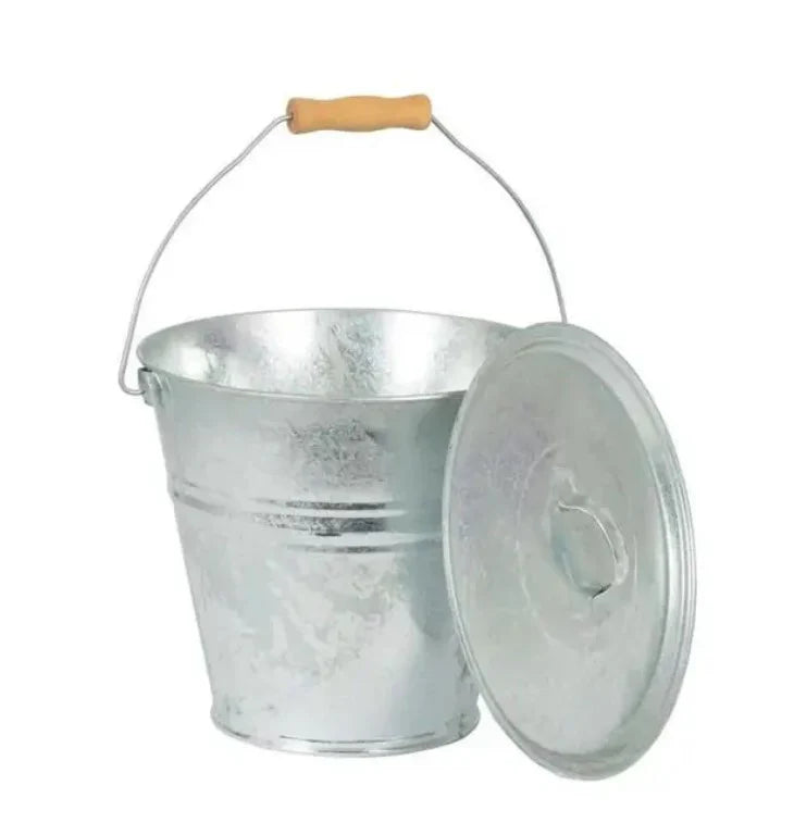 AMA 28CM GALVANISED ASH BUCKET WITH LID