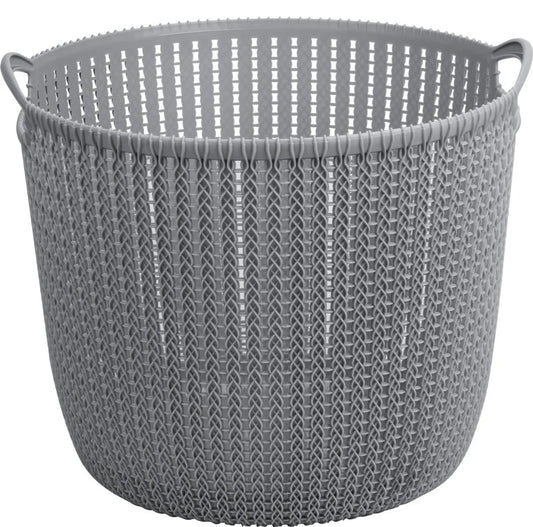 DLYNCH 28 LITRE LACE LAUNDRY BASKET GREY