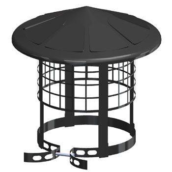 MIFLUE CHIMNEY POT  RAIN & BIRD GUARD BLK