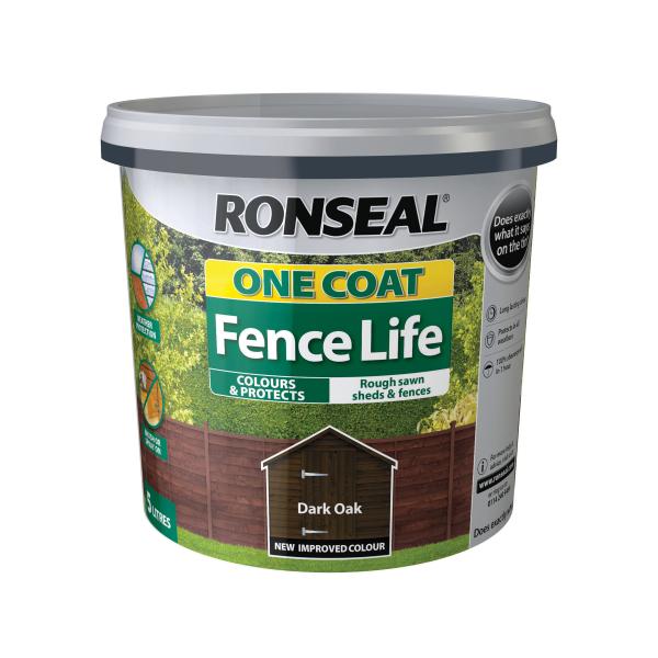 RONSEAL FENCELIFE ONE COAT DARK OAK 5L