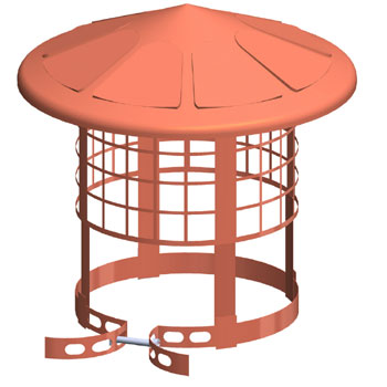MIFLUE CHIMNEY POT  RAIN & BIRD GUARD T/COTTA