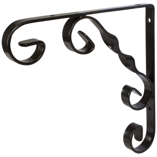 CCH SCROLL SHELF BRACKET BLACK 8X8