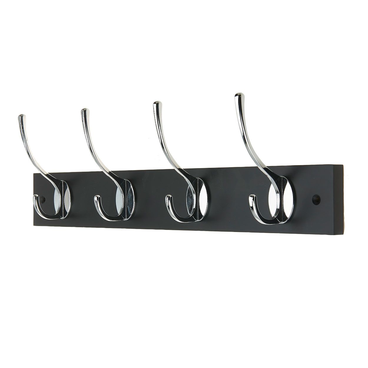 HOOK RAIL BLK BLOC + CHROME 4 HOOK