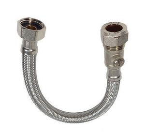 1/2" flexi connector & iso valve 300mm