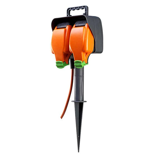 LUCECO 2 SOCKET 15M 13A WP GARDEN SPIKE