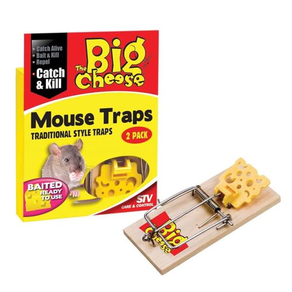 AMA BIG CHEESE BAITED MOUSE TRAP 2PK