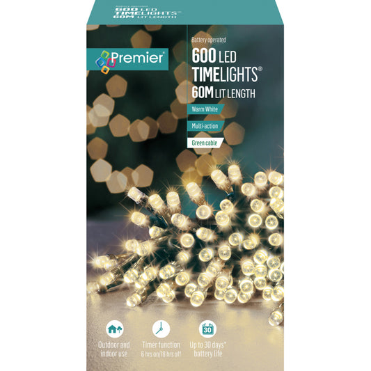 600LED TIMELIGHTS 60M WARM White