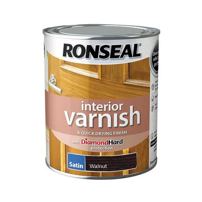 RONSEAL INTERIOR VARNISH SATIN WALNUT 750ml