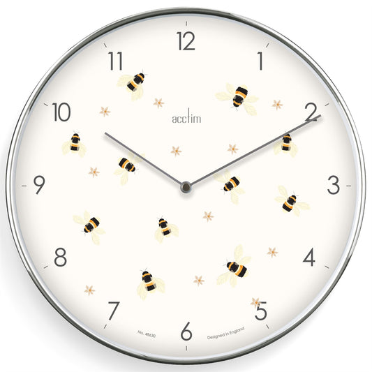 DLYNCH 30CM BEES N FLOWERS CLOCK