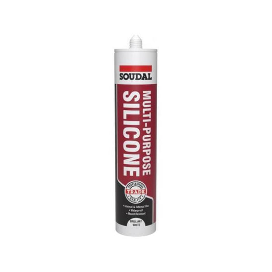 SOUDAL MULTI PURP SILICONE WHITE 270ML