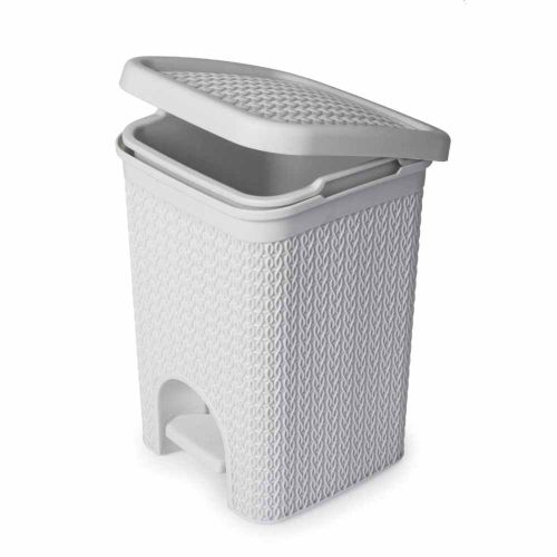 DLYNCH 5 LITRE LACE PEDAL BIN WHITE