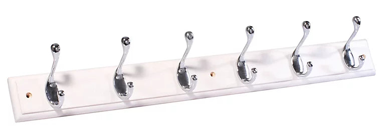 DLYNCH 6 HOOK COAT RACK WHITE