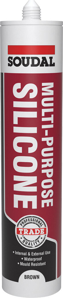 SOUDAL MULTI PURP SILICONE BROWN 270ML