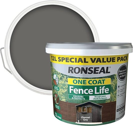 RONSEAL FENCELIFE ONE COAT CHARCOAL GREY 12L