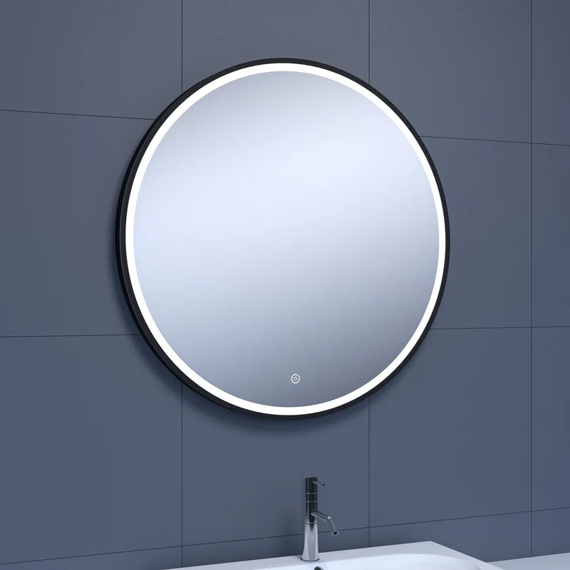 AQUALLA FUSE FRAME BLACK ROUND MIRROR 700MM