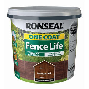 RONSEAL FENCELIFE ONE COAT MED OAK 5L