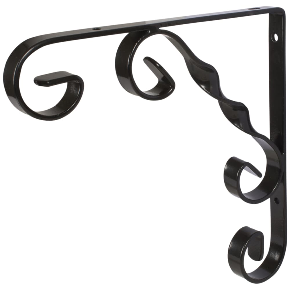 CCH SCROLL SHELF BRACKET BLACK 8X8