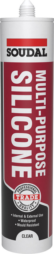 SOUDAL MULTI PURP SILICONE CLEAR 270ML