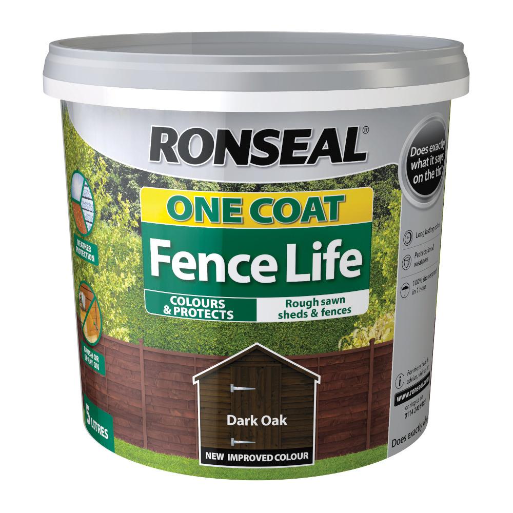 RONSEAL 1COAT FENCELIFE 5 ltr DARK OAK